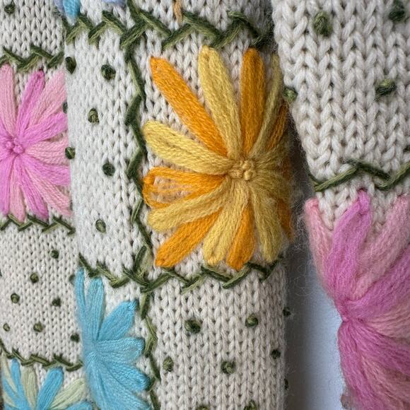 Vintage Lilly of California Granny Square Midi Cardigan Retro | Pastel | SZ M/L - Picture 8 of 13